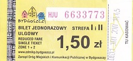 Communication of the city: Bydgoszcz (Polska) - ticket abverse. hologram GRAF <IMG SRC=img_upload/_0wymiana2.png>