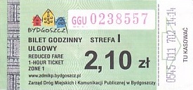 Communication of the city: Bydgoszcz (Polska) - ticket abverse. <IMG SRC=img_upload/_0wymiana2.png>