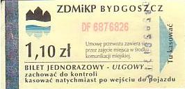 Communication of the city: Bydgoszcz (Polska) - ticket abverse