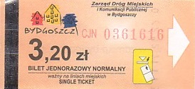 Communication of the city: Bydgoszcz (Polska) - ticket abverse. <IMG SRC=img_upload/_0wymiana2.png> na rewersie adres strony napisany czarną czcionką