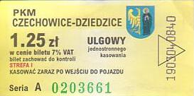 Communication of the city: Czechowice-Dziedzice (Polska) - ticket abverse. <IMG SRC=img_upload/_0wymiana2.png>
