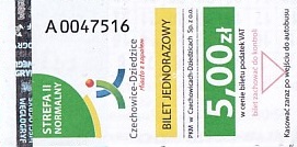 Communication of the city: Czechowice-Dziedzice (Polska) - ticket abverse