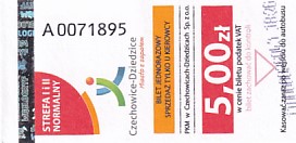 Communication of the city: Czechowice-Dziedzice (Polska) - ticket abverse. <IMG SRC=img_upload/_0wymiana2.png>