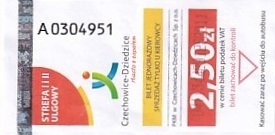 Communication of the city: Czechowice-Dziedzice (Polska) - ticket abverse. 