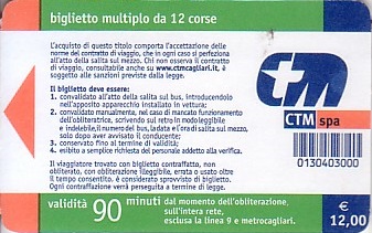Communication of the city: Cagliari (Włochy) - ticket abverse