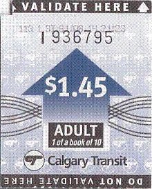 Communication of the city: Calgary (Kanada) - ticket abverse. 