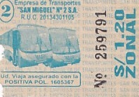 Communication of the city: Callao (Peru) - ticket abverse