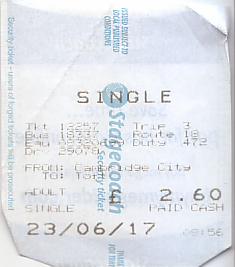 Communication of the city: Cambridge (Wielka Brytania) - ticket abverse. 