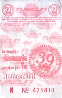 Communication of the city: Cancún (Meksyk) - ticket abverse. 