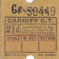 Communication of the city: Cardiff (Wielka Brytania) - ticket abverse