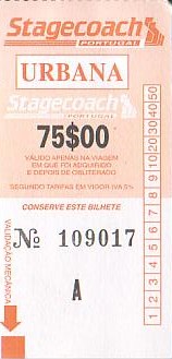 Communication of the city: Cascais (Portugalia) - ticket abverse