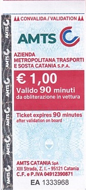 Communication of the city: Catania (Włochy) - ticket abverse. <IMG SRC=img_upload/_0wymiana2.png>
