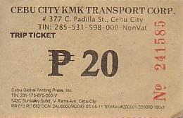 Communication of the city: Cebu (Filipiny) - ticket abverse. 