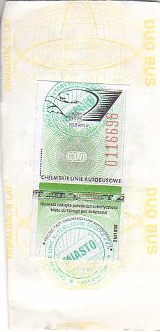 Communication of the city: Chełm (Polska) - ticket reverse