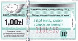 Communication of the city: Chełm (Polska) - ticket abverse