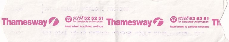 Communication of the city: Chelmsford (Wielka Brytania) - ticket abverse