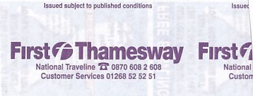 Communication of the city: Chelmsford (Wielka Brytania) - ticket abverse