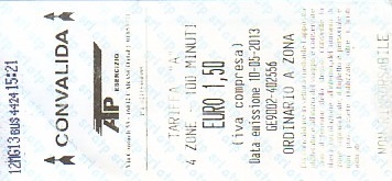 Communication of the city: Chiavari (Włochy) - ticket abverse
