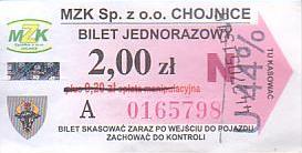 Communication of the city: Chojnice (Polska) - ticket abverse. <IMG SRC=img_upload/_przebitka.png alt="przebitka">