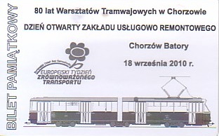 Communication of the city: Chorzów (Polska) - ticket abverse. <IMG SRC=img_upload/_0wymiana2.png>