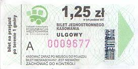 Communication of the city: Chrzanów (Polska) - ticket abverse. <IMG SRC=img_upload/_0wymiana2.png>
