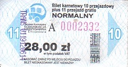 Communication of the city: Chrzanów (Polska) - ticket abverse. <IMG SRC=img_upload/_0karnetkk.png alt="kupon kontrolny karnetu">