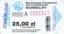 Communication of the city: Chrzanów (Polska) - ticket abverse. <IMG SRC=img_upload/_0karnetkk.png alt="kupon kontrolny karnetu"> różowy numerator