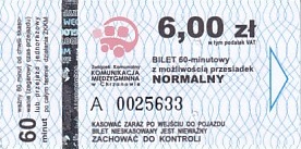 Communication of the city: Chrzanów (Polska) - ticket abverse. 