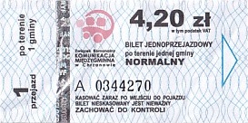 Communication of the city: Chrzanów (Polska) - ticket abverse. 