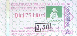Communication of the city: Ciechanów (Polska) - ticket abverse. <IMG SRC=img_upload/_przebitka.png alt="przebitka"><IMG SRC=img_upload/_0wymiana2.png>
