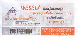 Communication of the city: Cieszyn (Polska) - ticket reverse