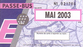 Communication of the city: Clermont-Ferrand (Francja) - ticket abverse. 