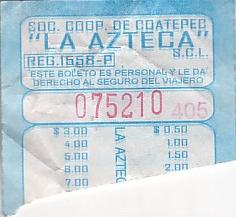 Communication of the city: Coatepec (Meksyk) - ticket abverse. 