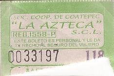 Communication of the city: Coatepec (Meksyk) - ticket abverse. 