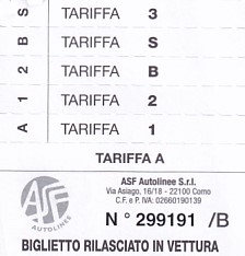 Communication of the city: Como (Włochy) - ticket abverse. <IMG SRC=img_upload/_0wymiana2.png>
