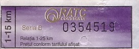 Communication of the city: Constanța (Rumunia) - ticket abverse