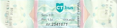 Communication of the city: Constanța (Rumunia) - ticket abverse. <IMG SRC=img_upload/_0wymiana2.png>