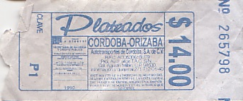Communication of the city: Córdoba<!--Meksyk--> (Meksyk) - ticket abverse. 