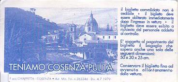 Communication of the city: Cosenza (Włochy) - ticket reverse