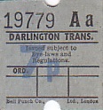 Communication of the city: Darlington (Wielka Brytania) - ticket abverse. 