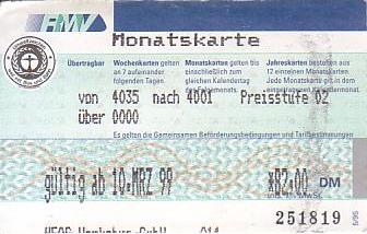 Communication of the city: Darmstadt (Niemcy) - ticket abverse