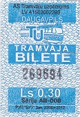 Communication of the city: Daugavpils (Łotwa) - ticket abverse