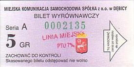 Communication of the city: Dębica (Polska) - ticket abverse. <IMG SRC=img_upload/_przebitka.png alt="przebitka">
