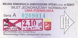 Communication of the city: Dębica (Polska) - ticket abverse. <IMG SRC=img_upload/_przebitka.png alt="przebitka">