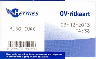 Communication of the city: Eindhoven (Holandia) - ticket abverse. 