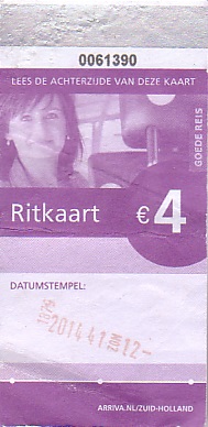 Communication of the city: Den Haag (Holandia) - ticket abverse