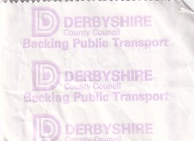 Communication of the city: Derby (Wielka Brytania) - ticket reverse