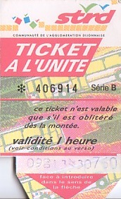 Communication of the city: Dijon (Francja) - ticket abverse. 