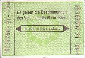 Communication of the city: Dortmund (Niemcy) - ticket reverse