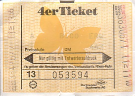 Communication of the city: Dortmund (Niemcy) - ticket abverse